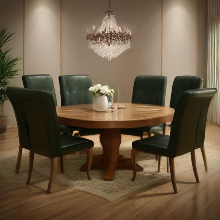 MS 8-Seater Grand Royal Teak Genuine Leatherette (Forest Green) - 994