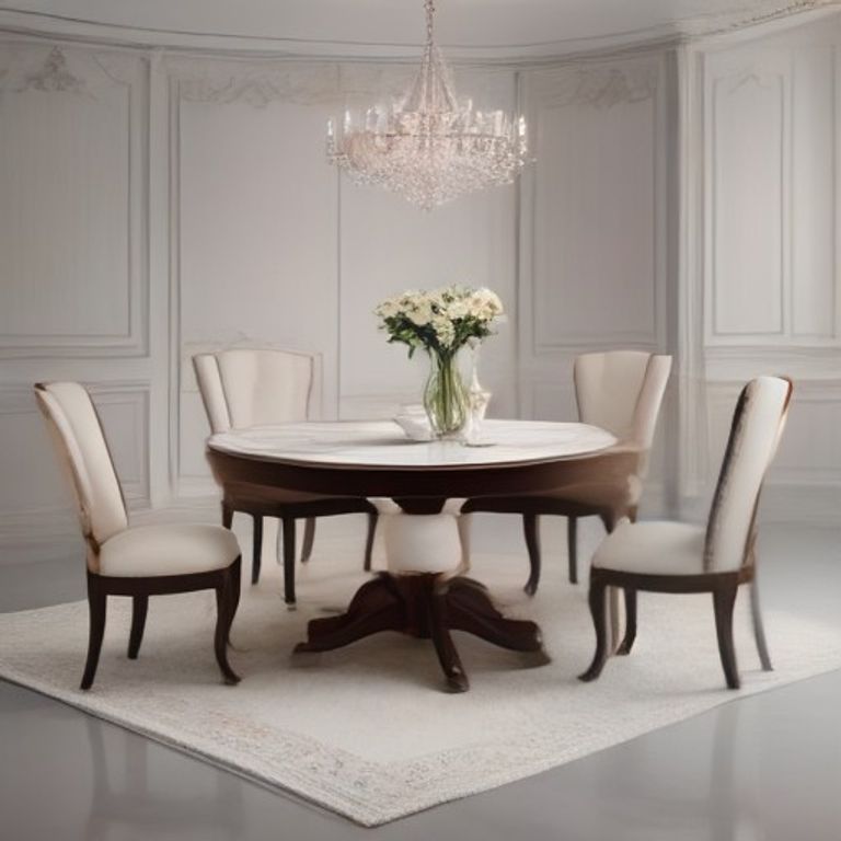 MS 6-Seater Italian Marble Rosewood (Nordic White) - 92