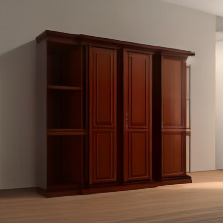 MS 4-Door Classic Matte Finish High-Grade Metal (Mahogany Dark) - 4