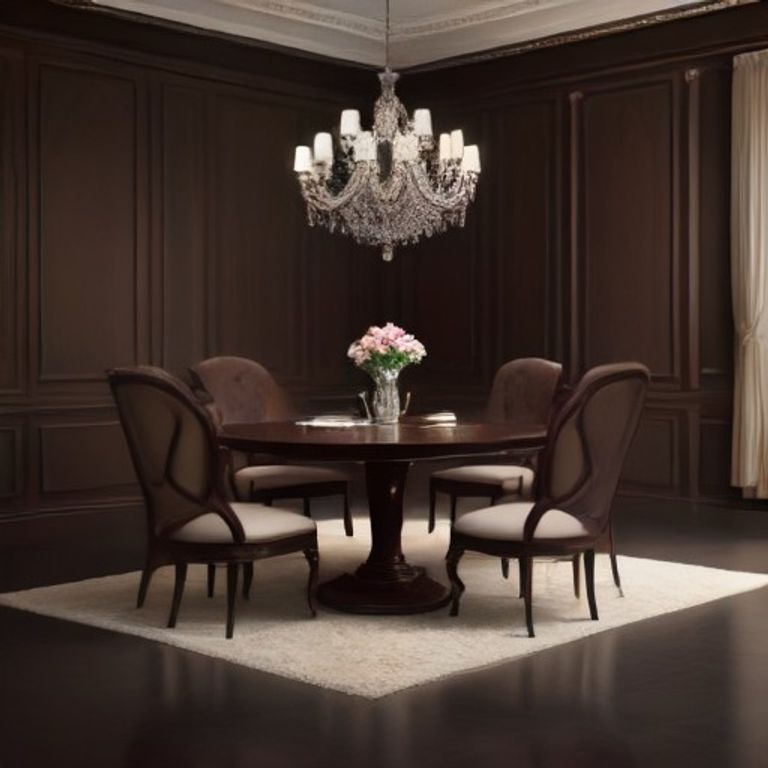 MS 6-Seater Italian Marble High-Grade Metal (Mahogany Dark) - 140