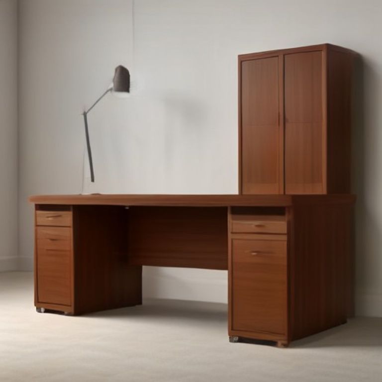 MS Modular Workstation Desk Teak Wood (Imperial Walnut) - 43